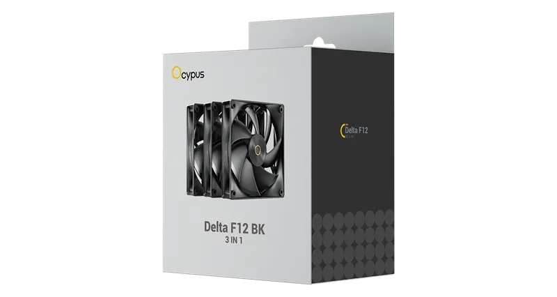 Ocypus Delta F12 BK 3 IN 1, 120x120x25mm, 4-PIN PWM, 500-2000 RPM, 29 DBA MAX, HYDRO BEARING