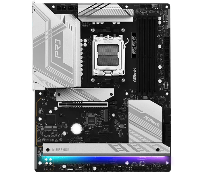 ASROCK B850 PRO RS , AM5, B850, 4*DDR5, 4*SATA, 4*M.2, 6*USB 2.0, 4*USB 3.2, 2*Type-C, 2*PCIx16, 1*M.2 (Key E), HDMI, ATX