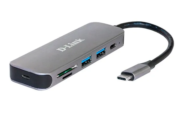 Концентратор usb D-Link USB-C Hub, 2xUSB 3.0 + USB-C, SD/microSD Card Reader