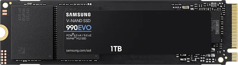 твердотельные диски SSD M.2 (PCI-E NVMe 2.0 Gen 4.0 x4) 1Tb Samsung 990 EVO (R5000/W4200MB/s) 1year