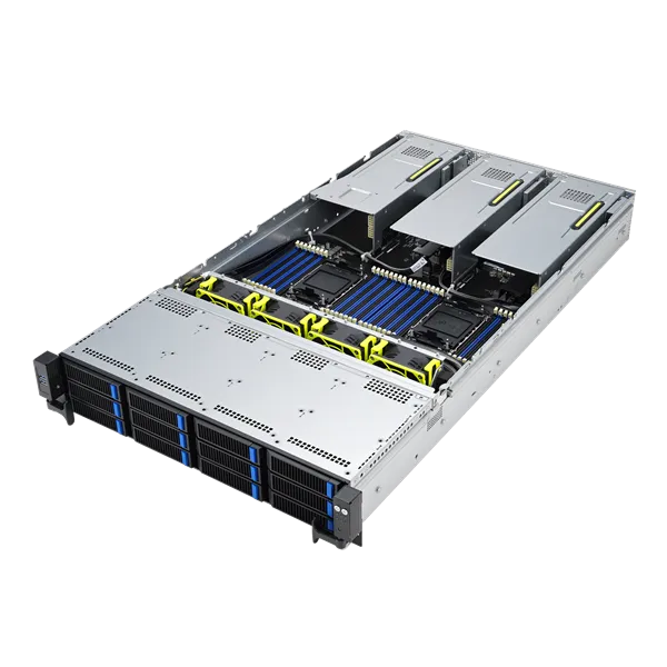 Сервер ASUS RS720-E11-RS12U, 2U, 2 x LGA4677, 32 DIMM DDR5, 12 x 3.5”/2.5" (8 x NVMe/SAS*/SATA + 4 NVMe/SATA hs), 2x M.2 slot 2280, 2x10Gbe RJ45, 8 slots PCIe 5.0, 1x OCP 3.0, 2x1600W