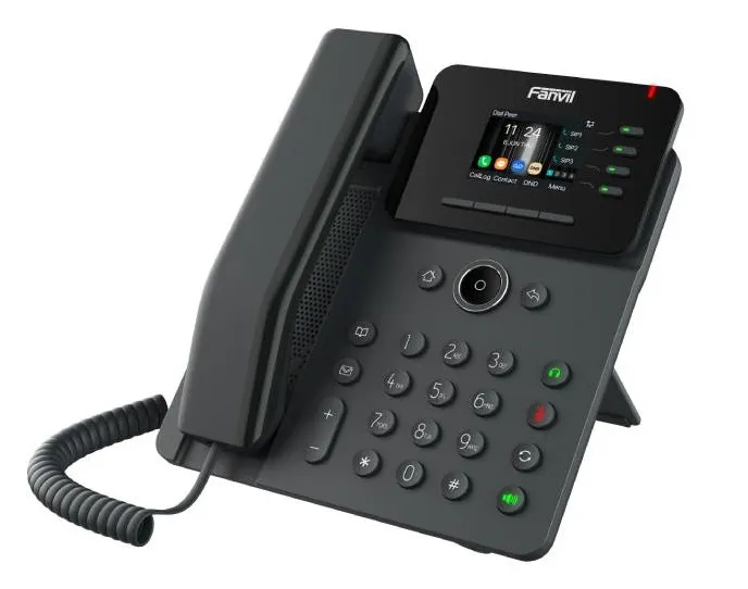 Fanvil Enterprise Phone 6-Party Local Conference HD voice 4 SIP lines 4 Line key 2.4 Inch color screen Opus+IPV6 12 DSS Key Built-in WIFI PSU