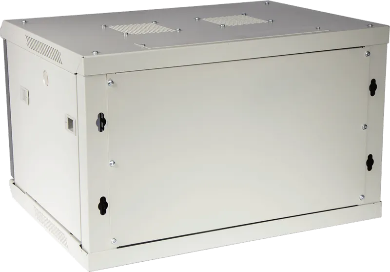 Шкаф коммутационный Lanmaster (TWT-CBWPG-15U-6X6-GY) настенный 15U 600x600мм пер.дв.стекл задн.дв.стал.лист 2 бок.пан. 60кг серый 500мм 33кг 768мм IP20 металл