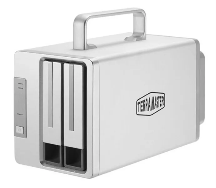 Система хранения данных TerraMaster TD2-Thunderbolt3 DAS tower/JBOD,RAID0,1/up to 2 HS SATA(3,5' or 2,5')/1xDP1.4/2x40GbThunderbolt3/1xPS/1YW