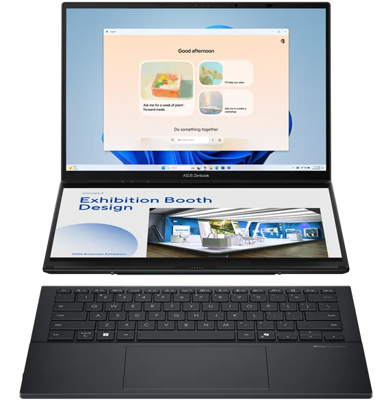 ASUS Zenbook Duo Special UX8406CA-PZ267X Intel Core Ultra 9 285H/LPDDR5X 32GB 2TB/Intel Arc Graphics /14" 3K (2880 x 1800) OLED 16:10OLED 16:10 TOUCH,WiFi 7+BT 5.4/ WIN11 PRO/1.39 kg/Inkwell Gray/Styl