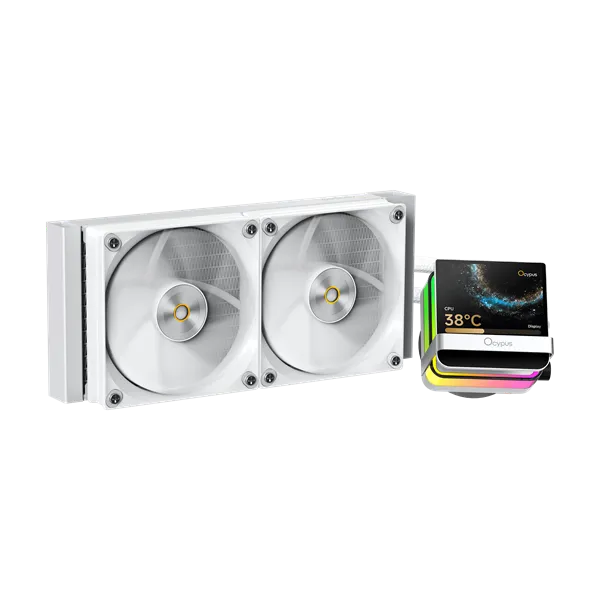 Ocypus Sigma L24 PRO WH, 240mm, LCD Pump, 2x120mm FDB fans, LGA115X/1200/1700/18XX, AM4/AM5
