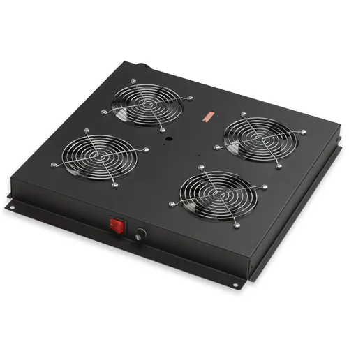 LANDE Модуль вентиляторный, 4 вентилятора, с цифровым термостатом, 415х431х44мм, для напольных шкафов LANDE, черный