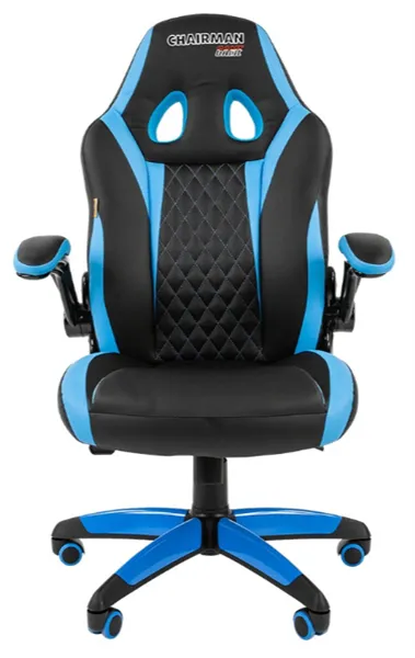 Офисное кресло Chairman   game 15 Россия экопремиум черный/голубой
