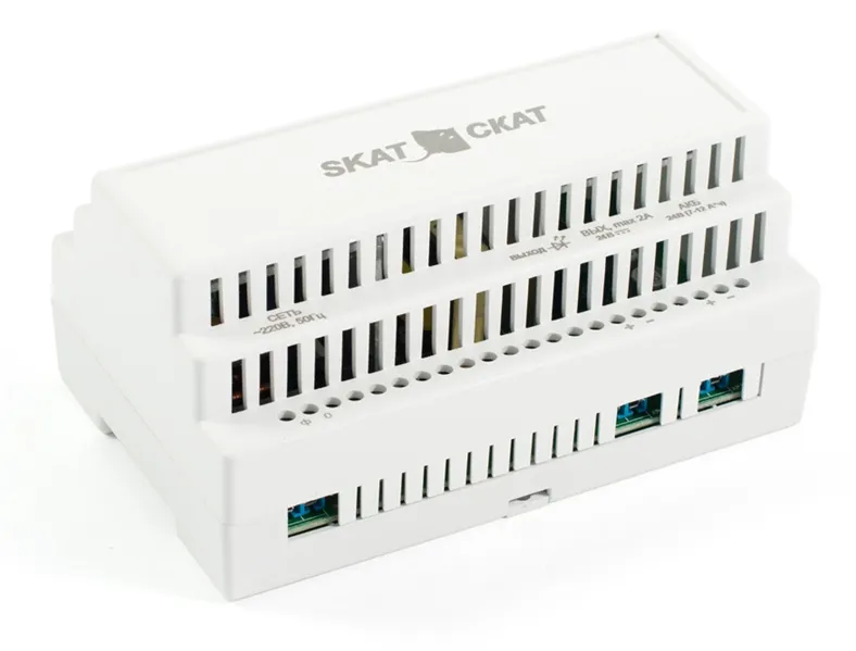 Ибп исполнения din (585) Бастион SKAT-24-2.0 DIN (СКАТ ИБП-24/2-DIN) источник питания 24В 2А пластиковый корпус под DIN рейку 35 мм