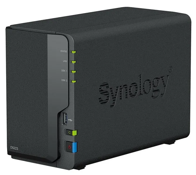 Система хранения данных Synology QC1,7GhzCPU/2GB DDR4/RAID0,1/up to 2hot plug HDDs SATA(3,5'')/2xUSB3.2,1xUSB2.0/1GigEth/iSCSI/2xIPcam(up to 20)/1xPS repl DS218 1YW