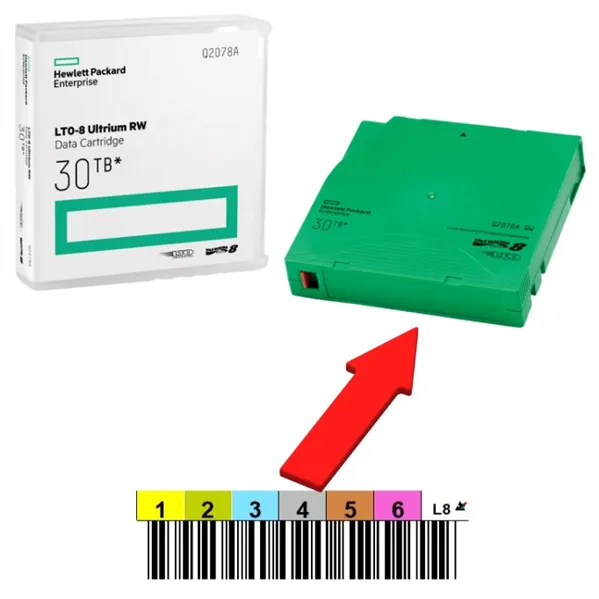 Ленточный картридж HPE Ultrium LTO8 Data Cartridge 30TB RW (without Label)