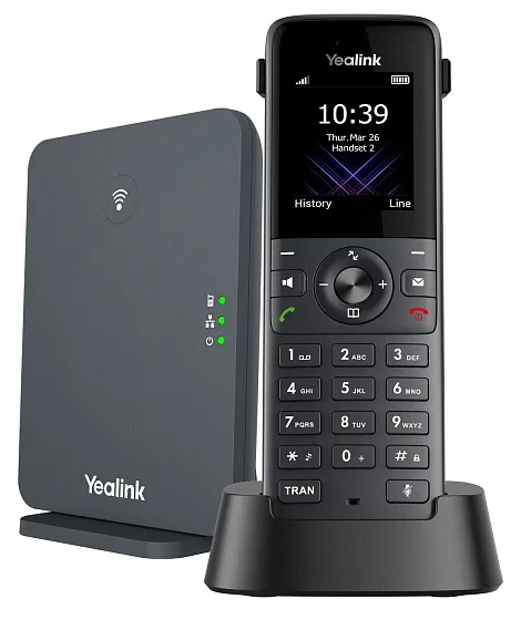 Телефон YEALINK DECT-трубка Yealink W73P DECT (база W70B+трубка W73H) до 10 SIP-аккаунтов, до 10 трубок на базу, до 20 одноврем. Вызовов