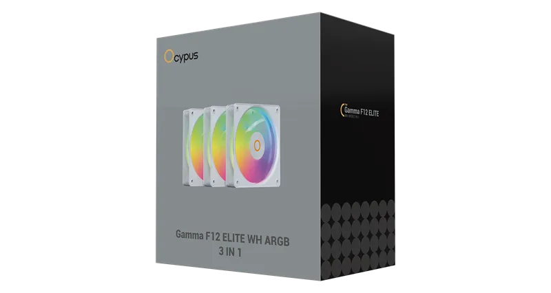 Ocypus Gamma F12 Elite WH ARGB 3 IN 1, 120x120x25mm, 4-PIN PWM, 600-1800 RPM, 26 DBA MAX, HYDRO BEARING