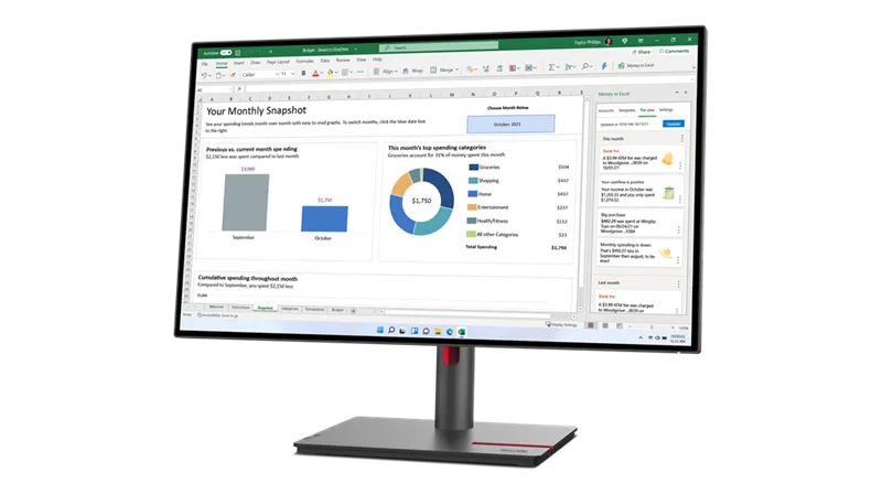Монитор Lenovo ThinkVision P27h-30 27" QHD (2560x1440) IPS, 4ms, 350cd, 1000:1, 1x HDMI 2.1 TMDS, 1x DP 1.4, 1x DP 1.4 Out, 1x USB-C 3.2 Gen 1, 1x RJ45, Tilt, Swivel, Pivot, Height Adjust Stand, 1Y