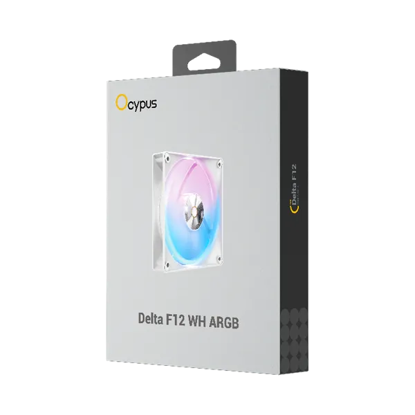 Ocypus Delta F12 WH ARGB, 120x120x25mm, 4-PIN PWM, 500-2000 RPM, 29 DBA MAX, HYDRO BEARING