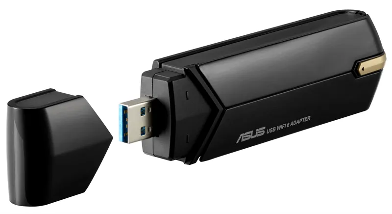 Адаптер ASUS USB-AX56 // WI-FI 802.11ax, 567 + 1201 Mbps USB 3.2 Adapter + antenna ; 90IG06H0-MO0R00
