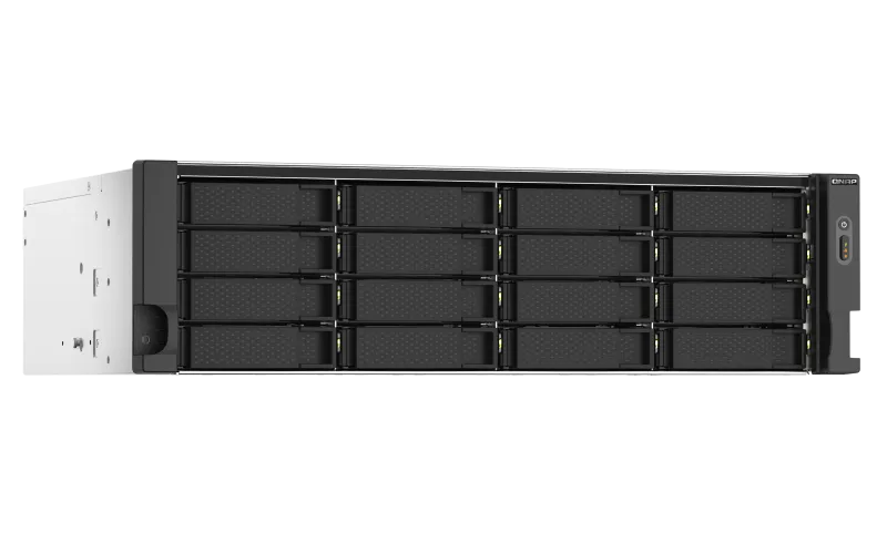 Системы хранения данных QNAP SMB 3U QC 2,2GhzCPU/16Gb(upto64Gb)/upto 16HDD, up to 28 with TL-R1200S-RP/SATA(3,5" 2,5")/ 4xUSB3.2/2xExp.slot/2x2,5Gb/iSCSI/2xPS/no rail/3YW TS-1673AU-RP-16G-EU-RU