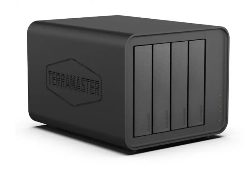 TerraMaster F4-424 Max tower NAS 10C 4,4Ghz/8Gb(upto 64Gb)/TRAID Plus,JBOD,RAID0,1,10,5,6/up to 4 HS SATA(3,5' or 2,5')/2xM.2 2280 NVMe/2xUSB3.2 1xUSB Type-C/HDMI/2x10GbE RJ-45/iSCSI/1xPS/1YW