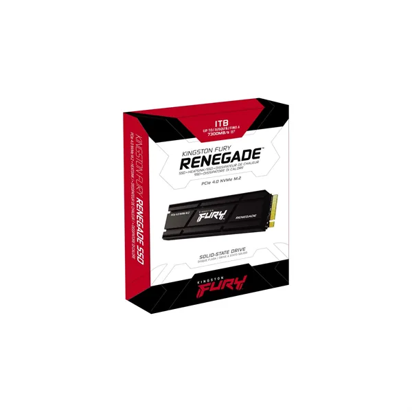 Твердотельный накопитель Kingston SSD 1TB SFYRS/1000G Fury Renegade M.2 2280 PCIe 4.0 x4 NVMe R7300/W6000MB/s 3D TLC MTBF 2M 1,0PBW Retail Heatsink 1 year