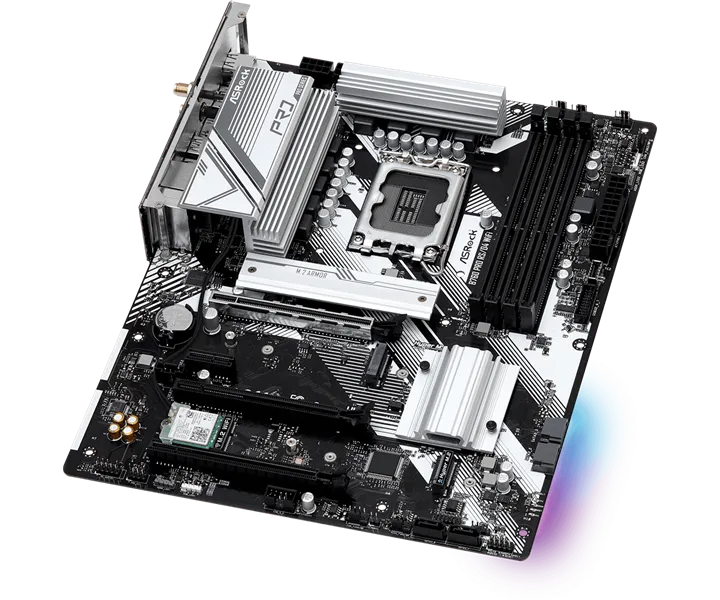 Материнская плата ASROCK B760 PRO RS/D4 WIFI, LGA1700, B760, 4*DDR4, HDMI+DP, 4xSATA3 6.0 (RAID), M.2 Socket, USB 3.2, USB2.0, Type-C, ATX