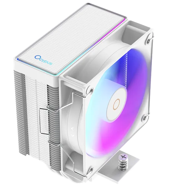Ocypus Gamma A40 WH ARGB Digital, 100mm ARGB FAN, Top Display Panel, 4 HEAT PIPES, 4-PIN PWM, 600-2400 RPM, 29.5DBA, HYDRO BEARING, LGA115X/1200/1700/18XX, AM4/AM5