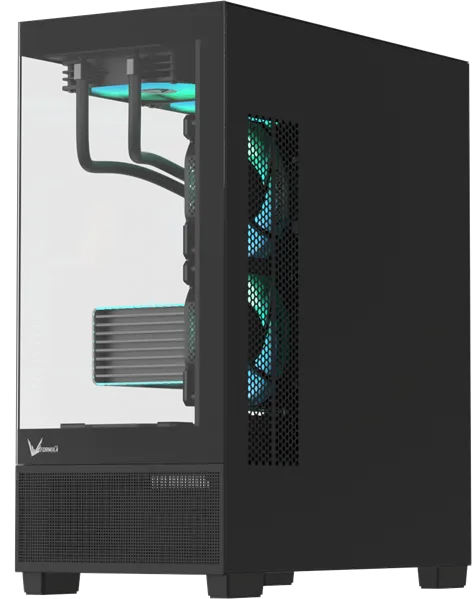 Корпус Formula V Line Crystal E1 Black, ATX, TYPE-C*1, USB3.0*2, Switch Display Panel