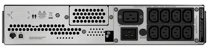 Источник бесперебойного питания APC Smart-UPS C 3000VA/2100W 2U RackMount, 230V, Line-Interactive, LCD, Out: 8xC13 1xC19, 1 year warranty