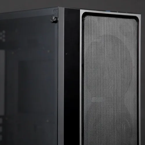 AGOS MS (mesh at front; 120x120x25 black fan at rear; Tempered glass appearance design; Support up to E-ATX; Compatible with ATX PSU; 4mm Tempered Glass; USB3.0*1 + USB2.0*2 +HD AUDIO)