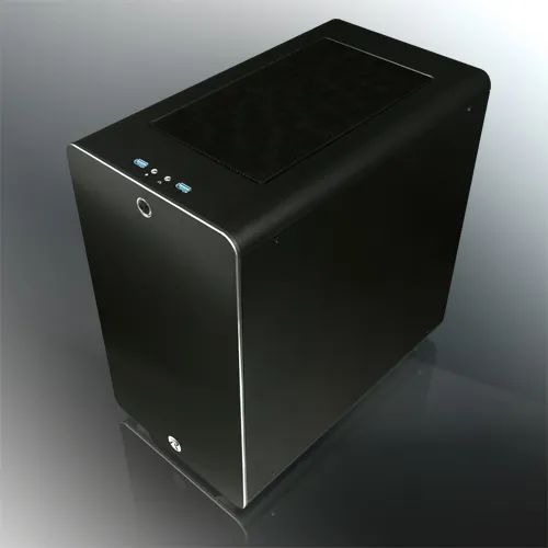THETIS BLACK CLASSIC (Aluminum, ATX; 1.5mm Aluminum side panel; 120x120x25 O-type LED fan pre-installed at rear; 2*USB3.0; Supports 3.5 HDD *2 + 2.5 SSD *2 ; 7 PCI slots; Rubber feet)