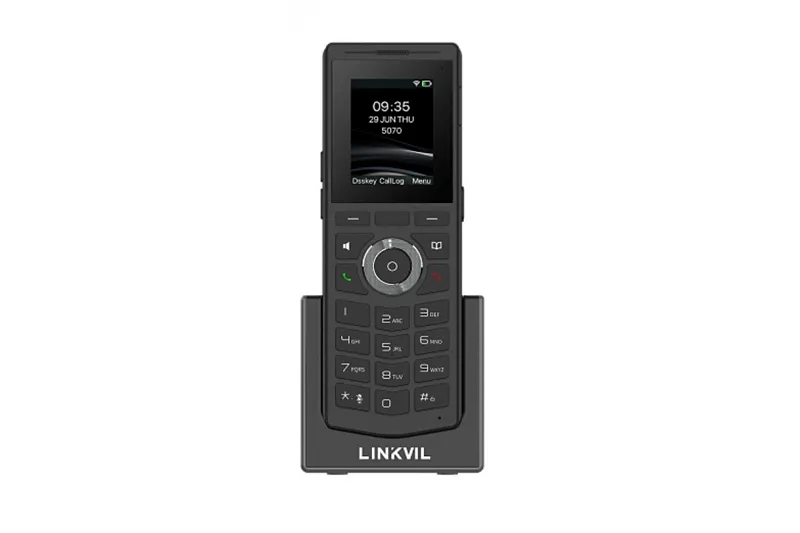 SIP-Телефон Fanvil DECT PHONE 2.0” 240x320 Color LCD 2 SIP Line 1 PTT Key Indoor: 50 m Outdoor Range: 300 m Europe: 1880–1900 MHz Detachable Lithium Battery with 1900mAH