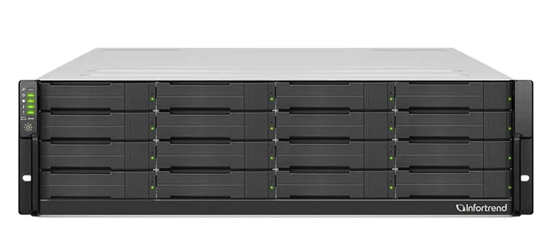 Модуль расширения Infortrend JBOD 3U/16bay (GS) dual redundant controller expansion enclosure 4x 12Gb SAS ports, 2x(PSU+FAN module), 16xdrive trays, 2x12G to 12G SAS cables, 1xRackmount kit(JB 3016RA)