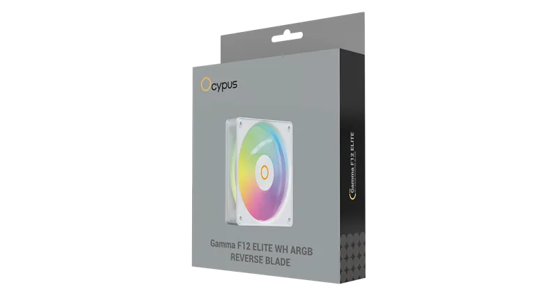 Ocypus Gamma F12 Elite WH ARGB REVERSE BLADE, 120x120x25mm, 4-PIN PWM, 600-1800 RPM, 26 DBA MAX, HYDRO BEARING