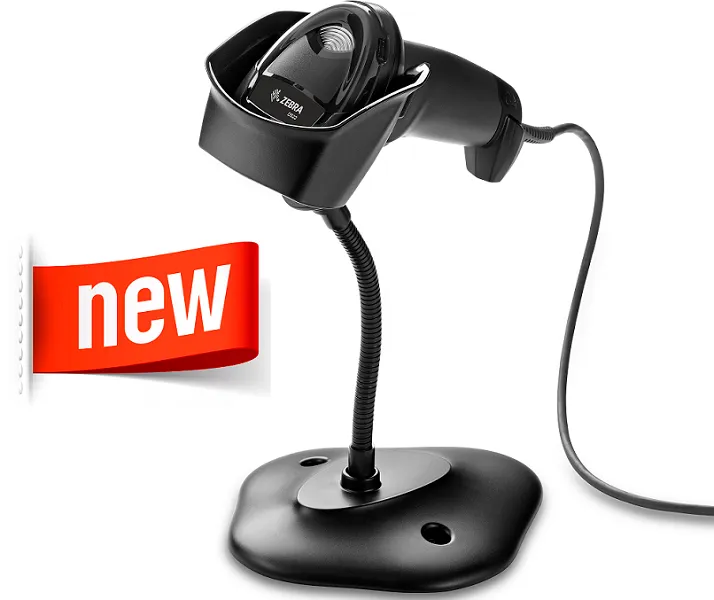 Сканер штрихкода с подставкой Zebra DS2208-SR BLACK (WITH STAND) USB KIT: DS2208-SR00007ZZWW SCANNER, CBA-U21-S07ZBR SHIELDED USB CABLE, 20-71043-04R STAND