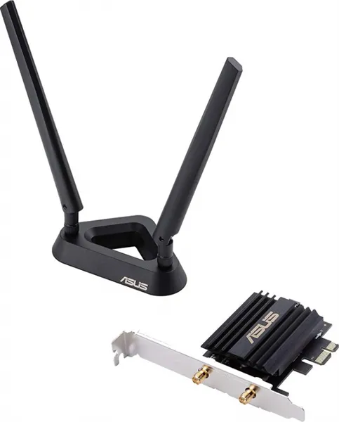 Адаптер ASUS PCE-AX58BT // WI-FI 802.11ax, 2402 + 574Mbps, PCI-E Adapter, 2 antenna ; 90IG0610-MO0R00