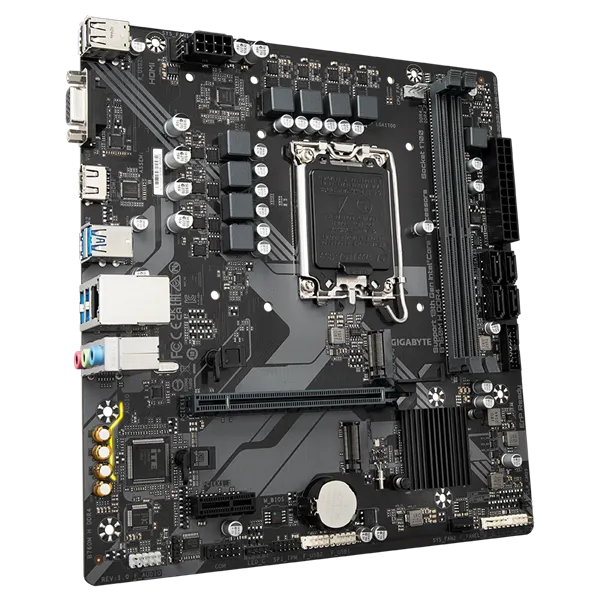 Материнская плата GIGABYTE B760M H DDR4, LGA1700, B760, 2*DDR4, D-Sub+HDMI,  4 SATA 6 Гб/с, M2, Audio, Gb LAN, USB 3.2, USB 2.0, Type-C, COM*1 port, mATX