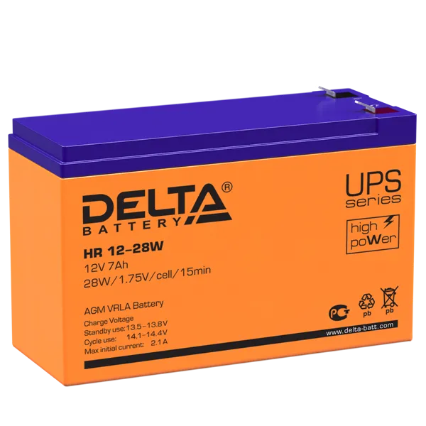 Delta Аккумуляторная батарея для ИБП HR 12-28W (12V / 7Ah)