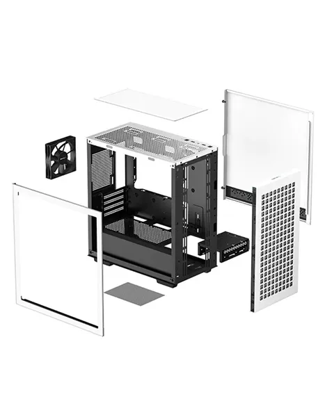 Корпус Deepcool CH370 WH без БП, боковое окно (закаленное стекло), белый, mATX