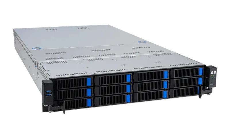 Сервер ASUS RS720-E11-RS12U, 2U, 2 x LGA4677, 32 DIMM DDR5, 12 x 3.5”/2.5" (8 x NVMe/SAS*/SATA + 4 NVMe/SATA hs), 2x M.2 slot 2280, 2x10Gbe RJ45, 8 slots PCIe 5.0, 1x OCP 3.0, 2x1600W