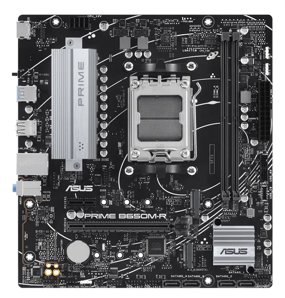 Материнская плата ASUS PRIME B650M-R, Socket AM5, B650, 2*DDR5, HDMI, 4xSATA 6+ RAID, 2xM2,  USB 3.2, USB 2.0, mATX; 90MB1H30-M0EAY0