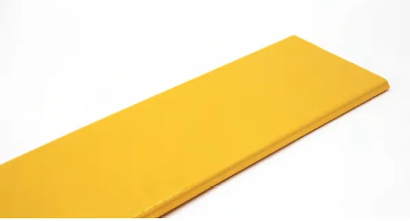 Крышка прямой секция оптического лотка, 100x120 мм, 2 метра, желтая