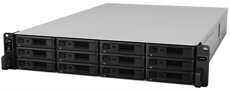 Система хранения данных Synology Rack 2U/12bay DualCont Array (QC2,4GhzCPU/8Gbupto64/2x1GbE+1x10GbERJ45(+1xExpSlot) per contr)NoHDD(upto12 2,5"/3,5"SASupto36with 2xRXD1219SAS),RAIDBasic,JBOD,0,1,5,6,10,F1/2xRPS/norail/1YW'