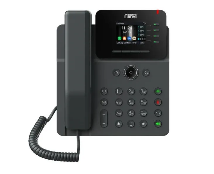 Fanvil Enterprise Phone 6-Party Local Conference HD voice 4 SIP lines 4 Line key 2.4 Inch color screen Opus+IPV6 12 DSS Key Built-in WIFI PSU