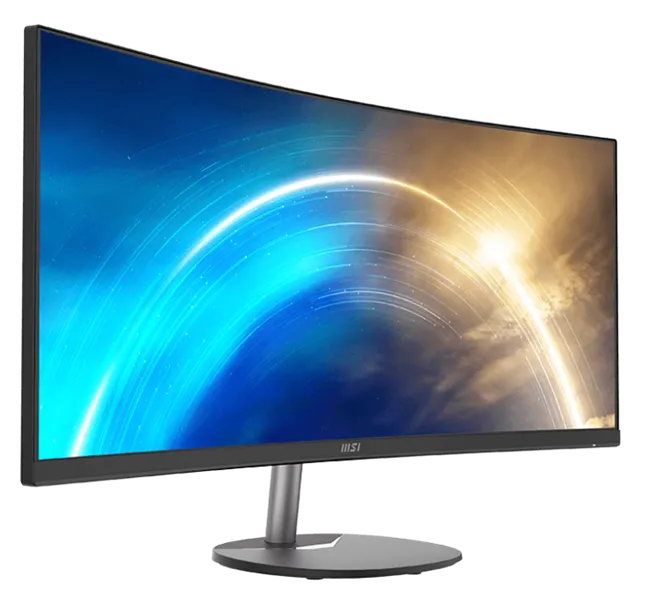 Монитор MSI PRO MP341CQ 34" 21:9 UWQHD(3440x1440) VA Curve1500R,1ms(MPRT),3000:1,100M:1,300nit,178/178,2xHDMI 2.0,DP 1.2,Tilt,Speaker,VESA,100Hz,Black,1y war-ty