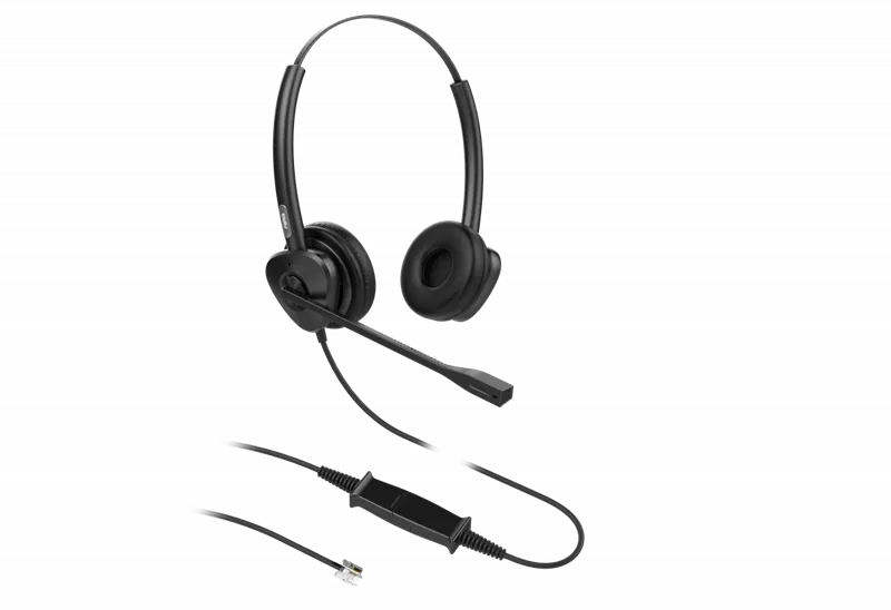 Гарнитура для ip телефонов Fanvil HT302 Fanvil, Headset, Leather cushions, 260° bendable boom arm, Dual Color LED Indicator, Supports ENC technology Noise Cancellation, QD to RJ9 Headset, Dual Headset