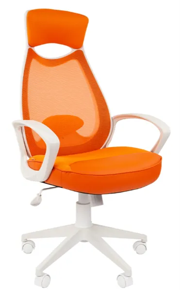 Офисное кресло Chairman    840 Россия белый пластик  TW16\TW-66 оранжевый
