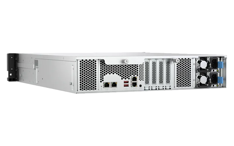 Системы хранения данных QNAP ENTERPRISE 2U/12bay 6C 5,1GhzCPU/16Gb(up128)/upto 108HDD with TL-R1620Sep/SATA(3,5" 2,5")/2xM.2/2xUSB3.2/3xExp.slot/2x2,5Gb 2X10Gb(BASE-T)/2xPS/no rail(RAIL-B02)/5YW TS-h1277AXU-RP-R5-16G-EU-RU