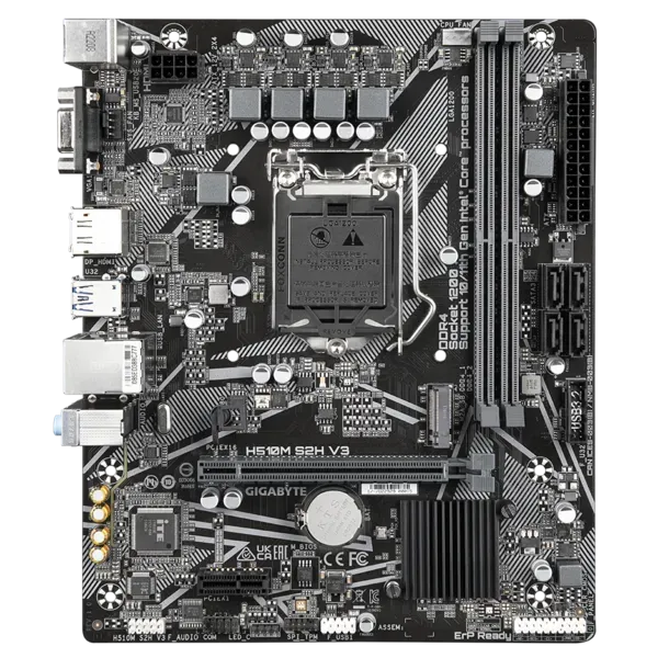 GIGABYTE H510M S2H V3, LGA1200, H470, 2*DDR4, DP+HDMI+D-Sub,  4 SATA 6 Гб/с, M2, Audio, Gb LAN, USB 3.2, USB 2.0,  mATX