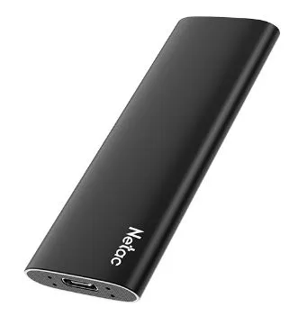 SSD накопитель Netac Z SLIM Black 1TB USB 3.2 Gen 2 Type-C External SSD, R/W up to 550MB/480MB/s,with USB-C to USB-A cable and USB-A to USB-C adapter 3Y wty