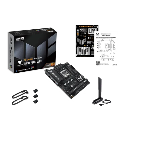 ASUS TUF GAMING B850-PLUS WIFI, AM5, B850, 4*DDR5, 4*SATA, 3*M.2, 7*USB 3.2, 2*USB 2.0, Type-C, 3*PCIx16, 2*PCIx1, DP+HDMI, ATX; 90MB1J30-M0EAY0