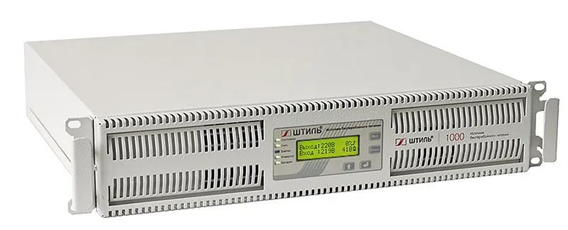 ШТИЛЬ ИБП 1000 ВА; 1 фазный; on-line; батарея: 36В ext (no incl), ЗУ 5А; rack